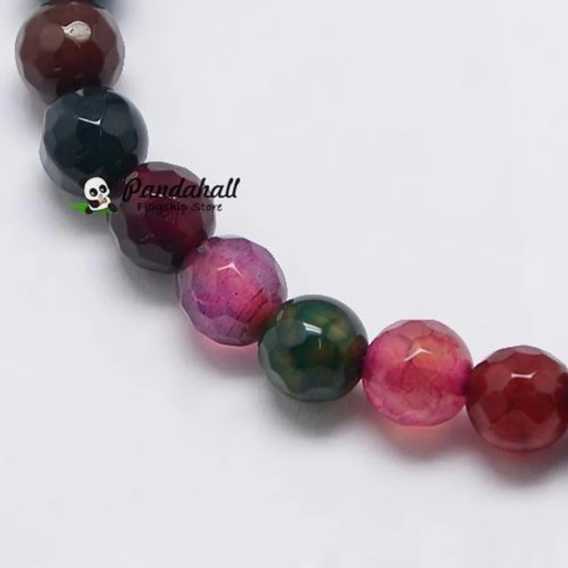 

Approx 62pcs/strand 6mm 14.17" Mixed Color Dyed Faceted Natural Round Beads Hole: 1mm for DIY Bracelet Necklace Making
