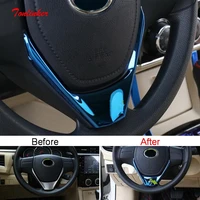 tonlinker interior steering wheel cover stickers for toyota corolla altis 2014 18 car styling 1 pcs stainless steel stickers
