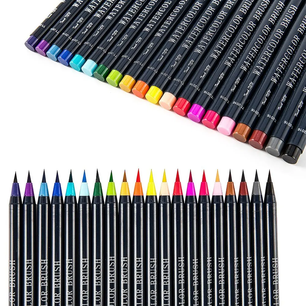 Набор акварельных кистей для рисования 20 шт. различные фломастеры гибкие кисти