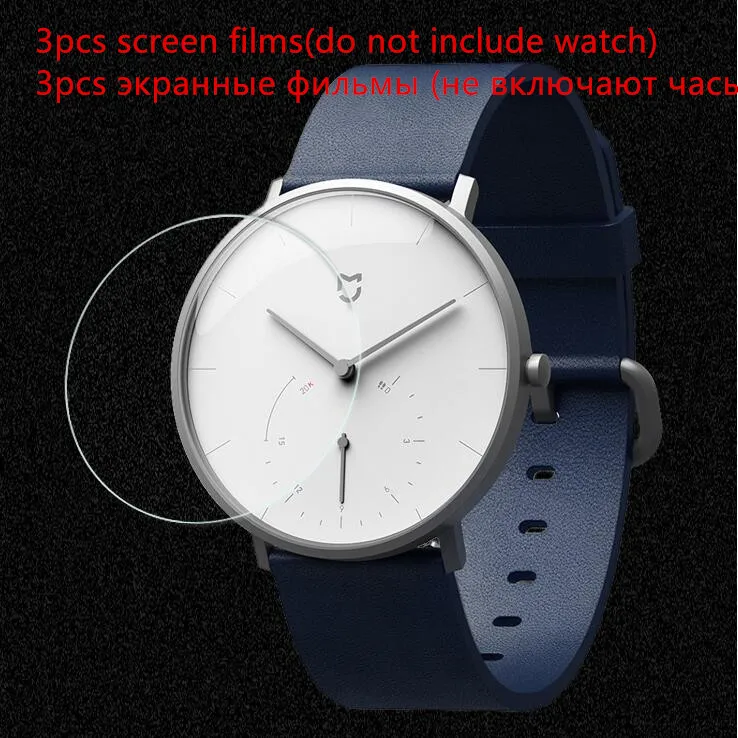 3pcs Screen Protecto Браслет Для Xiaomi Mijia кварцевые часы ремешок/защита экрана наручные часы Металл Нержавеющая сталь кварцевые часы ремень H30 - Color: 3pcs Screen Protecto