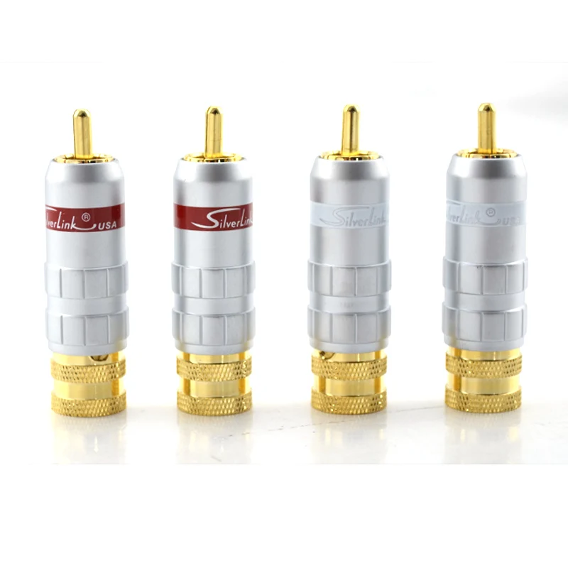 4 шт Новый brandSilverlink 24K позолоченный RCA Мужской адаптер|adapter|adapter rcarc adapter |