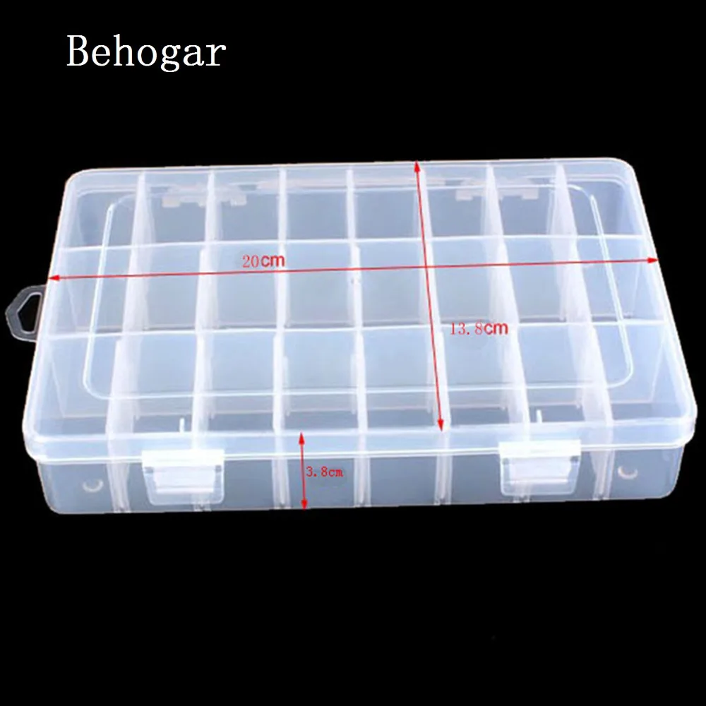 Behogar DIY 24 слота 20*14 см Съемный пластиковый контейнер для таблеток ювелирные
