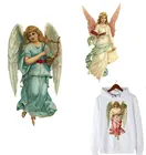 Симпатичные нашивки с крыльями ангела на задней стороне для детей, термоклейкие нашивки для детской одежды, плавкие нашивки сделай сам, футболка, принт, наклейки, большой ПВХ E