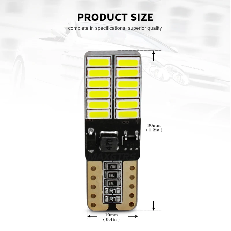 10x 800LM-1000LM T10 W5W 24Led 4014 SMD чип Canbus автомобильный номерной знак Купол Карта поворот Singal светильник белый/синий/голубой/красный