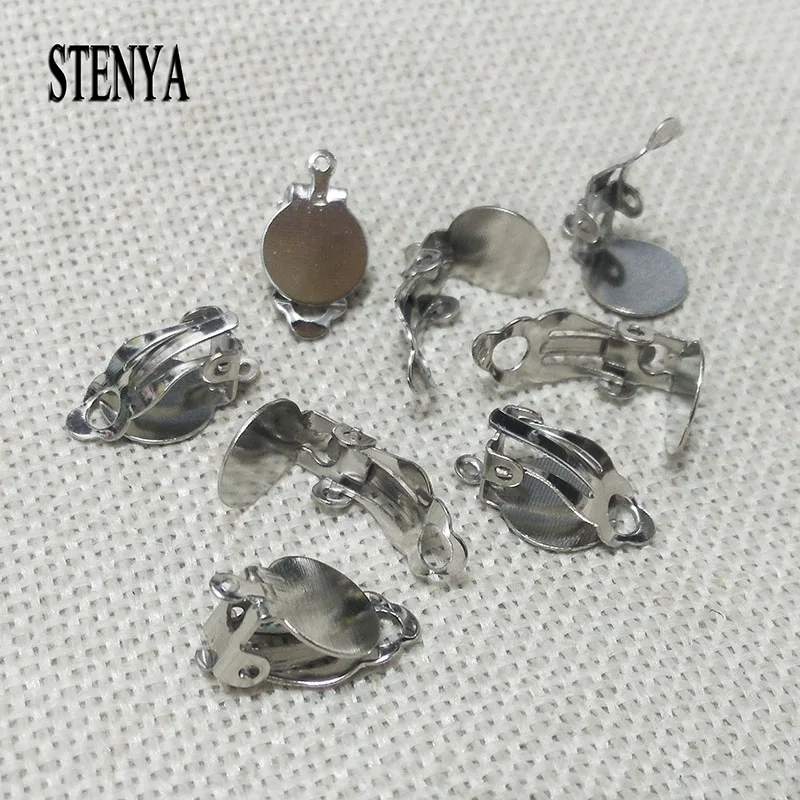 Stenya, ювелирные изделия, клипсы, серьги, не нужно, пирсинг, не пирсинг, основа, подходит кабошон, камея, Bazel, плоская задняя часть