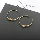 Открывающиеся металлические узловатые круглые Панк Позолоченные посеребренные простые пирсинг кольцо серьги для женщин