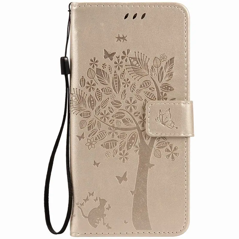 Для Coque iPhone 8 флип чехол кожаный бумажник+ Силиконовый мягкий чехол iPhone8 Plus чехол для телефона s 3D тисненый кошачий дерево защитный чехол