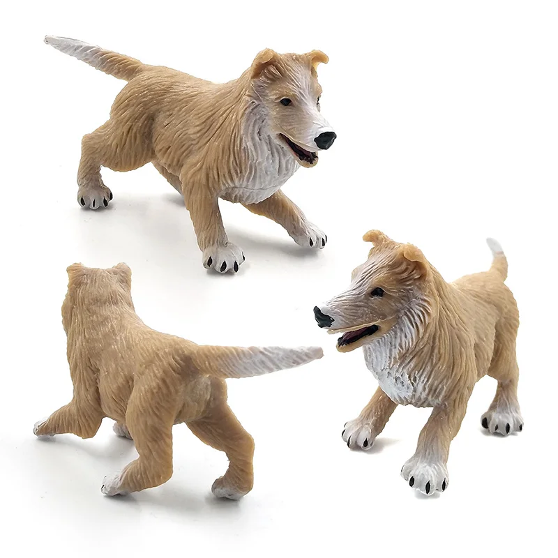 Моделирование собаки фигурка модели животных набор игрушек статуя Миниатюрный