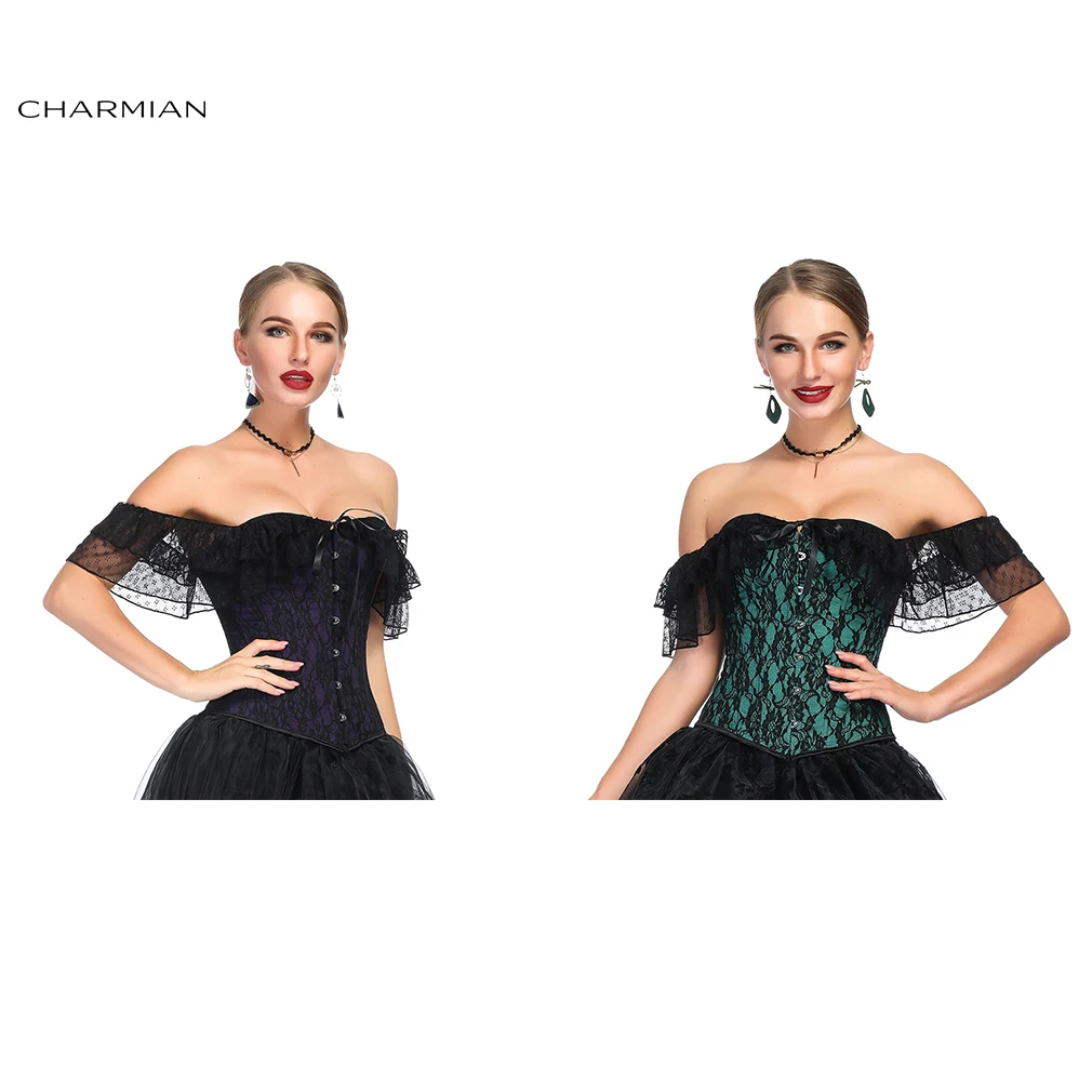 Женский сексуальный Викторианский готический атласный корсет Charmian с открытыми