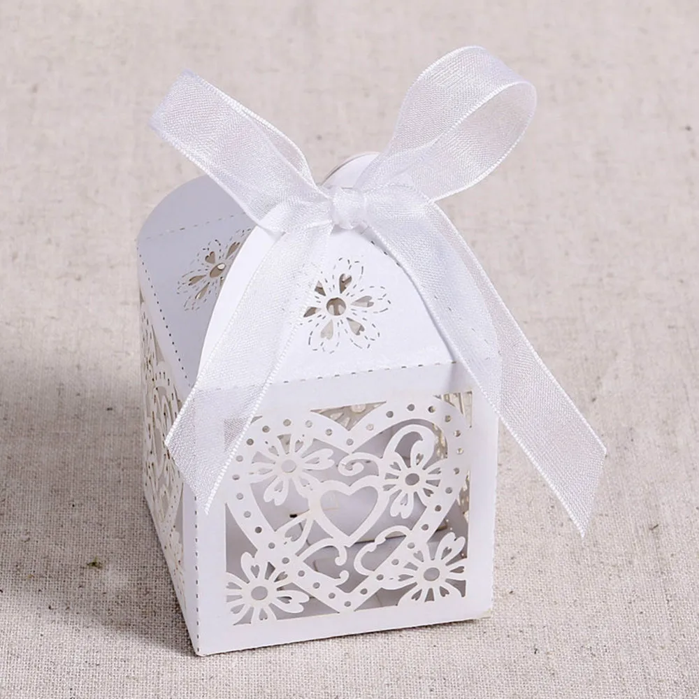 50 шт./компл. Love Heart Лазерная вырезка подарок коробка сладостей полые переноски Baby
