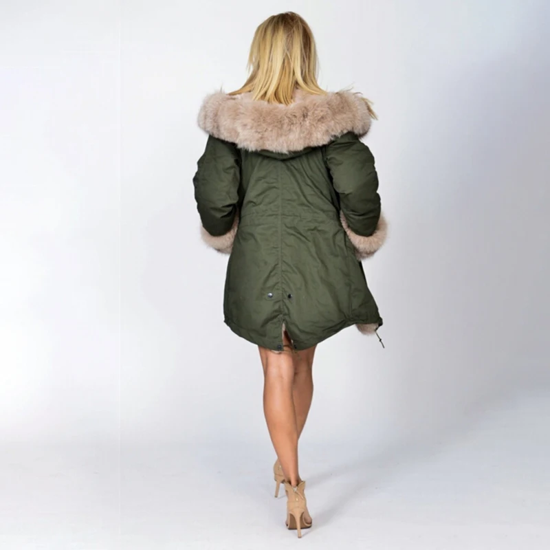CKMORLS New Real Fox Fur Parka Women Winter Coat Casual Long Jacket With Collar Thick Warm Outerwear Natural Parkas | Женская одежда