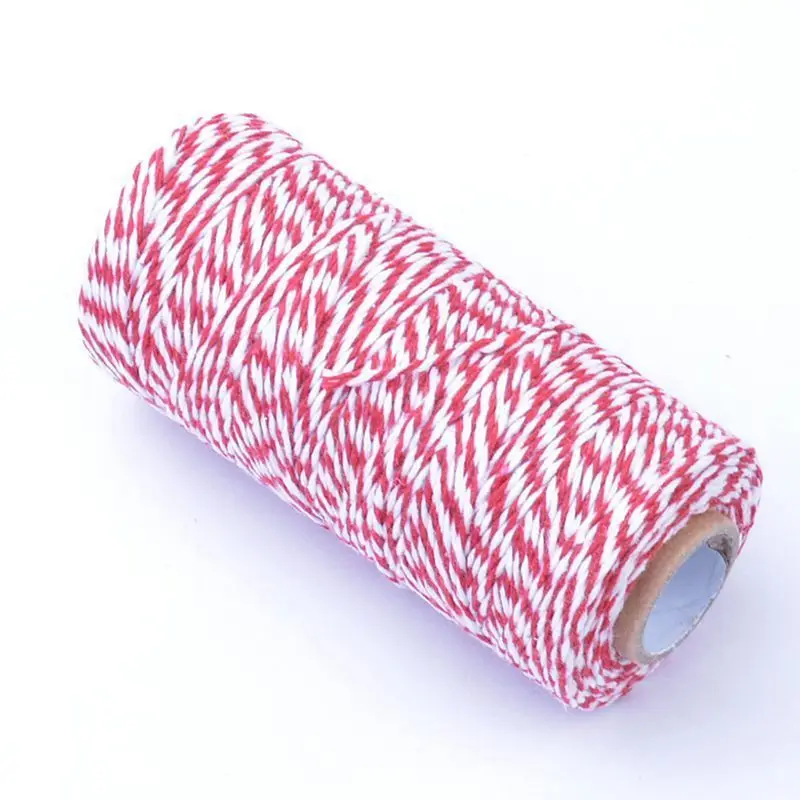 100 ярдов DIY Красочные 2ply пекарни шпагат, веревка хлопок шнуры веревка для ручной работы Рождественский подарок упаковка Craft проектов домашний декор