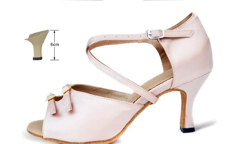 Heel 60mm Женская обувь для латинских бальных танцев, сандалии для сальсы на высоком каблуке 6/7. 5/8. 5 см, женские вечерние туфли для танго и самбы VA30 - Цвет: Heel 60mm