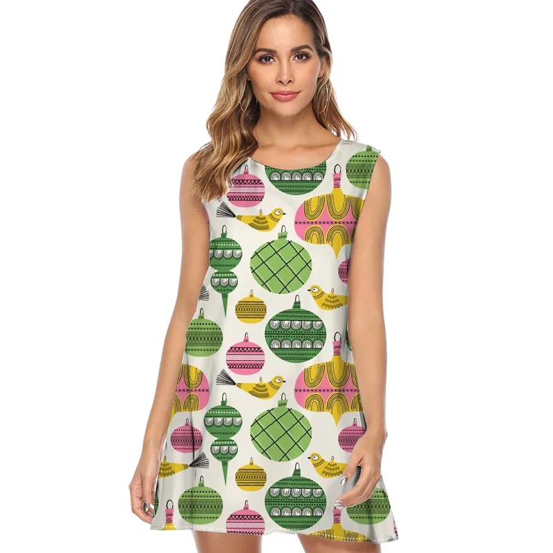 

Elegant white roses Floral Print Dress Women New Casual Loose Chiffon Summer Dress Mini Sleeveless Elegant Party Dress 2019