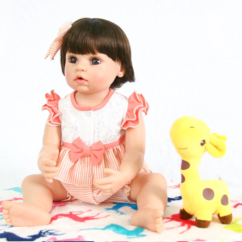 Мягкая кукла Жираф с bebe Reborn 55 см силиконовая Милая Детская одежда для малышей 0 3 м