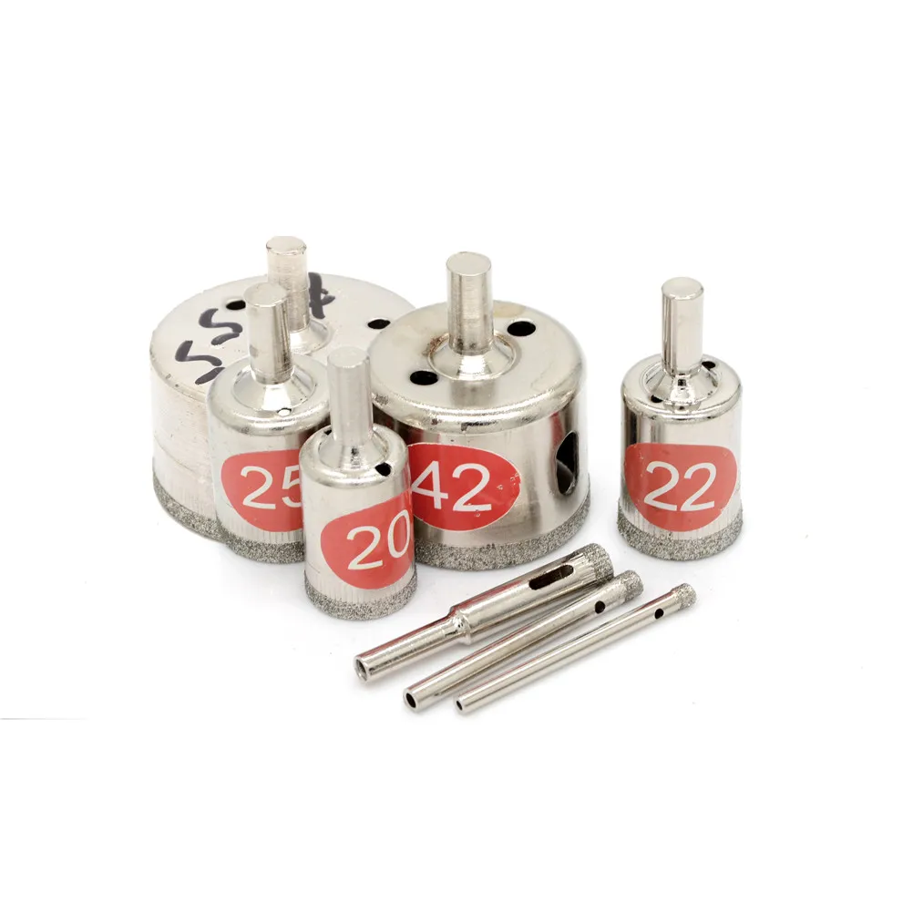 

2Pcs/Set 4-55mm Diamond Coated Core Hole Saw Drill Bit Set Tools for Tiles Marble Glass Ceramic Hot Sale