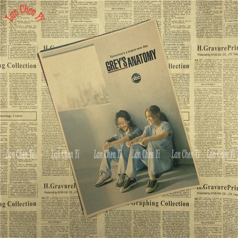 Grey's Anatomy Vintage Kraft Paper Poster Wall Stickers For Living Room Home Decoration | Дом и сад