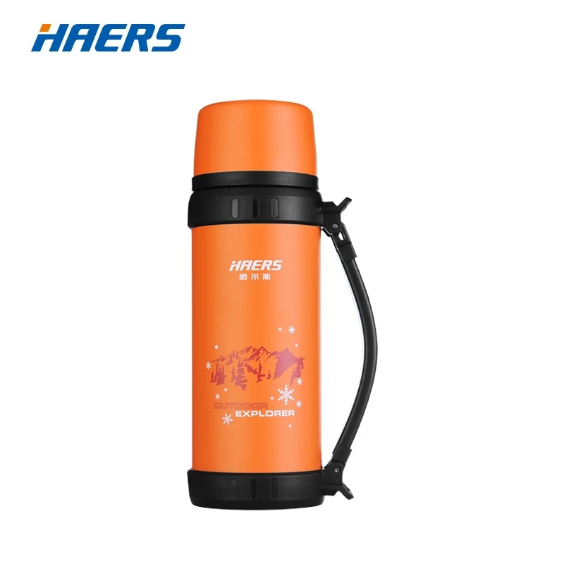 Фирменный термос Haers 1.1L нержавеющая сталь. Спортивная бутылка для питьевой воды с