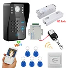 Дверной видеодомофон HD 720P с Wi-Fi и RFID-паролем, дверной звонок, Интерком, Электрический Болтовой замок, Безрамная стеклянная дверь NC