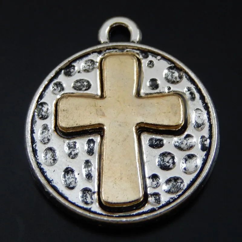 10 шт./лот винтажное мужское ожерелье серебряного цвета Подвеска Сплав Круглый