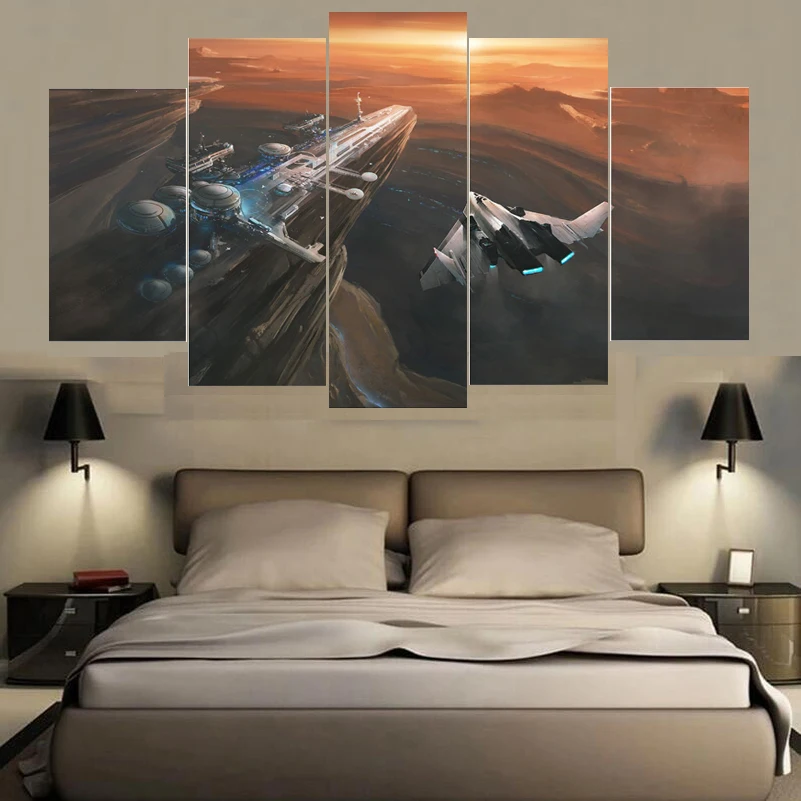 Космический корабль вечерний рейс пейзаж холст деко живопись Главная Книги по