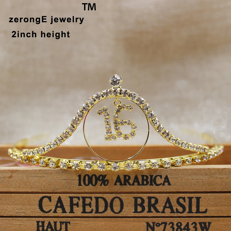 ZerongE Ювелирное Украшение 2 дюйма сладкий номер 15 и 16 Серебряный Кристалл quinceanera