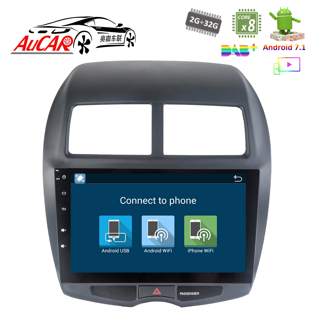 Android 7 1 10 "Автомобильный dvd-плеер GPS навигационная система для Peugeot 4008 2012 2013 1024*600