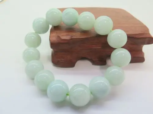 

Natural A Grade Natural Green Jade Jadeite Women 13mm Smooth Bead Bracelet