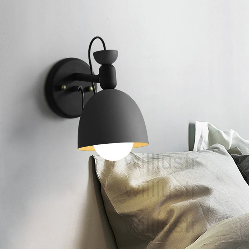 Настенный светильник Willlustr металлический матовый белый черный|bedside light|iron wall