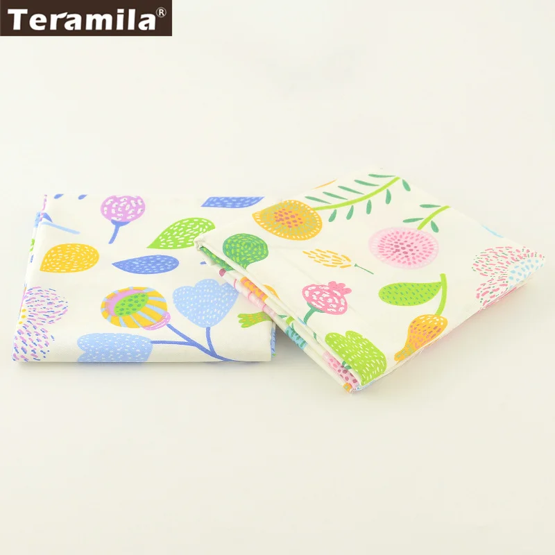 Хлопок teramila Twill высокое качество 2 шт./лот печатные цветы дизайн стеганые