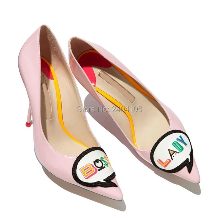 Zapatos Mujer Tacon Обувь цвета: черный розовый Лакированная кожа туфли на высоком