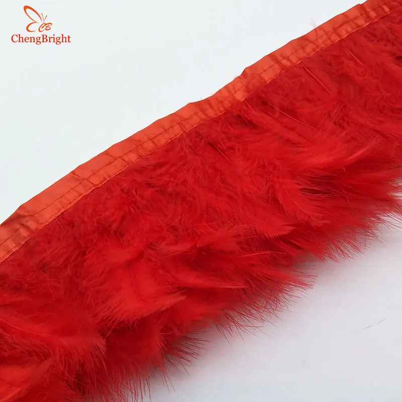 

ChengBright New 1Yards Turkey Feathers Trim Cloth Sideband Chicken Pheasant Feather Trims Clothing Wedding Feather Ribbon G