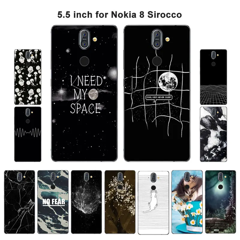 Прозрачные чехлы для мобильных телефонов 5 дюйма Nokia 8 Sirocco задняя крышка мягкий