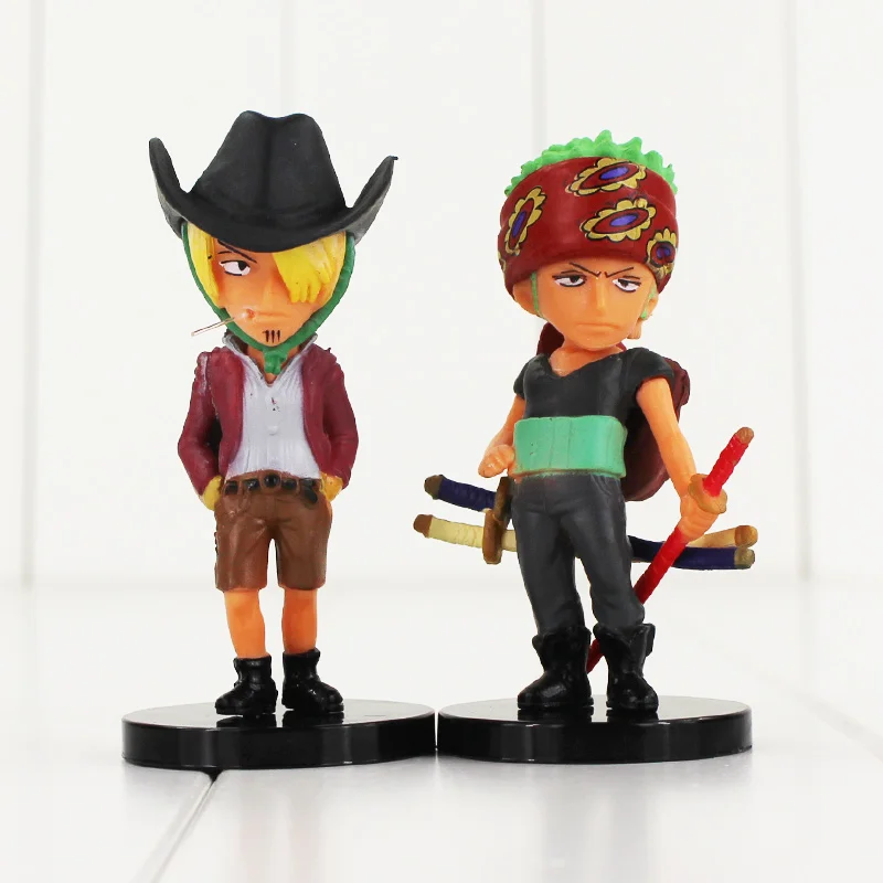 Экшн фигурки Luffy Chopper Law 6 шт./лот окрашенные Doflamingo Sanji Smoker Doll ПВХ ACGN игрушечные