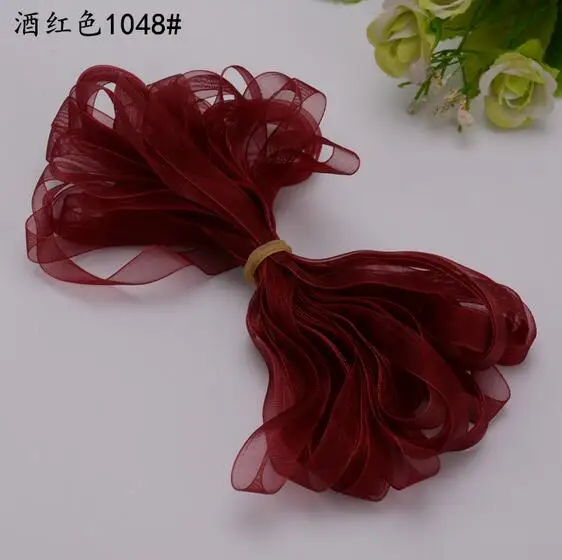 wine red 6 мм дешевая лента из органзы(10 м/лот) Декоративная Подарочная Свадебная Упаковка для рукоделия Рождественский подарок обертка ручной работы материал для рукоделия - Цвет: wine red