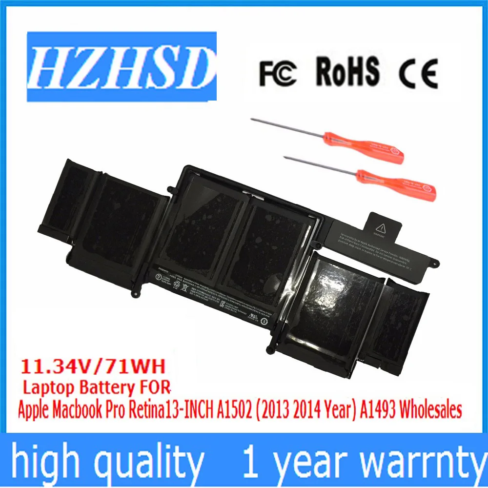 A1493 11 34 V/71WH новый оригинальный аккумулятор для ноутбука Apple Macbook Pro Retina13 INCH A1502 (2013