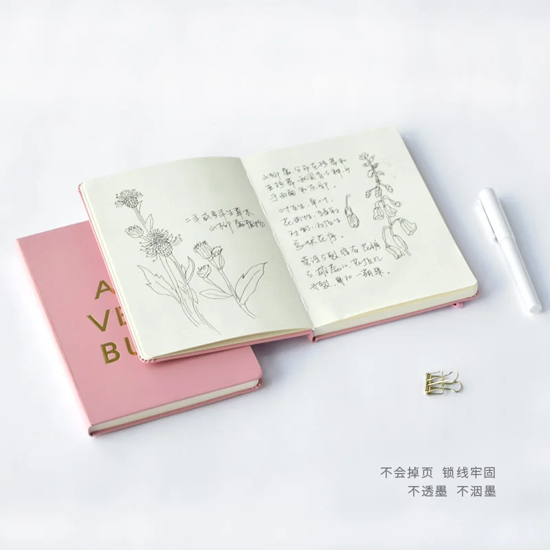 Kawaii розовый кожаный блокнот в твердом переплете, корейский дневник, блокнот, блокнот для путешествий, канцелярский блокнот D40