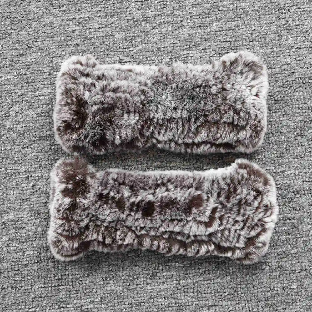 Coffee Frosted Новое поступление, женские перчатки с натуральным кроличьим мехом, женские мягкие митенки, зимние теплые вязаные перчатки, натуральный мягкий пушистый мех S7263 - Цвет: Coffee Frosted