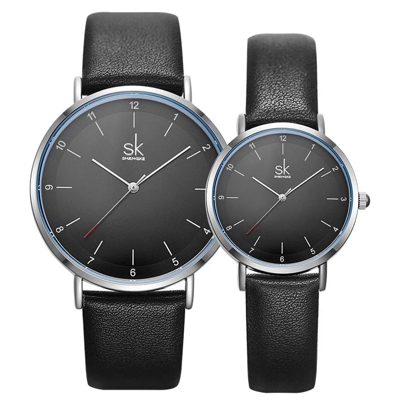 couple watch 3 Shengke модные кожаные часы для влюбленных Пара кварцевые часы Лакшери женские мужские наручные часы новые свадебные Дни подарок# K8066 - Цвет: couple watch 3