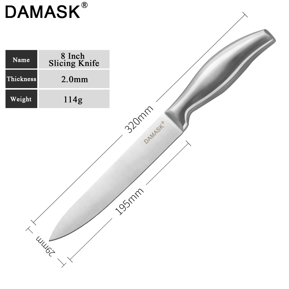 DAMASK набор кухонных ножей из нержавеющей стали японский нож Santoku для нарезки хлеба