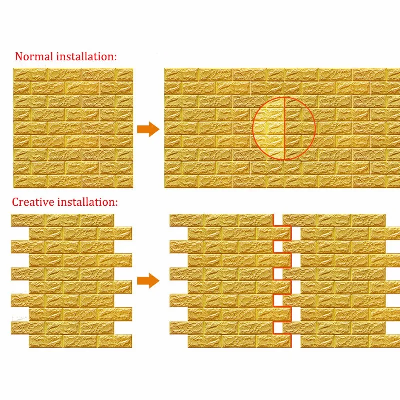 70x77 см DIY 3D оранжевые настенные наклейки PE Foam Safty домашний декор Обои Настенный