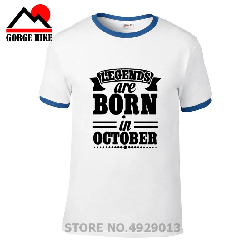 Legends Are Born in October мужские летние футболки Рок н ролл Топы органический хлопок 3D
