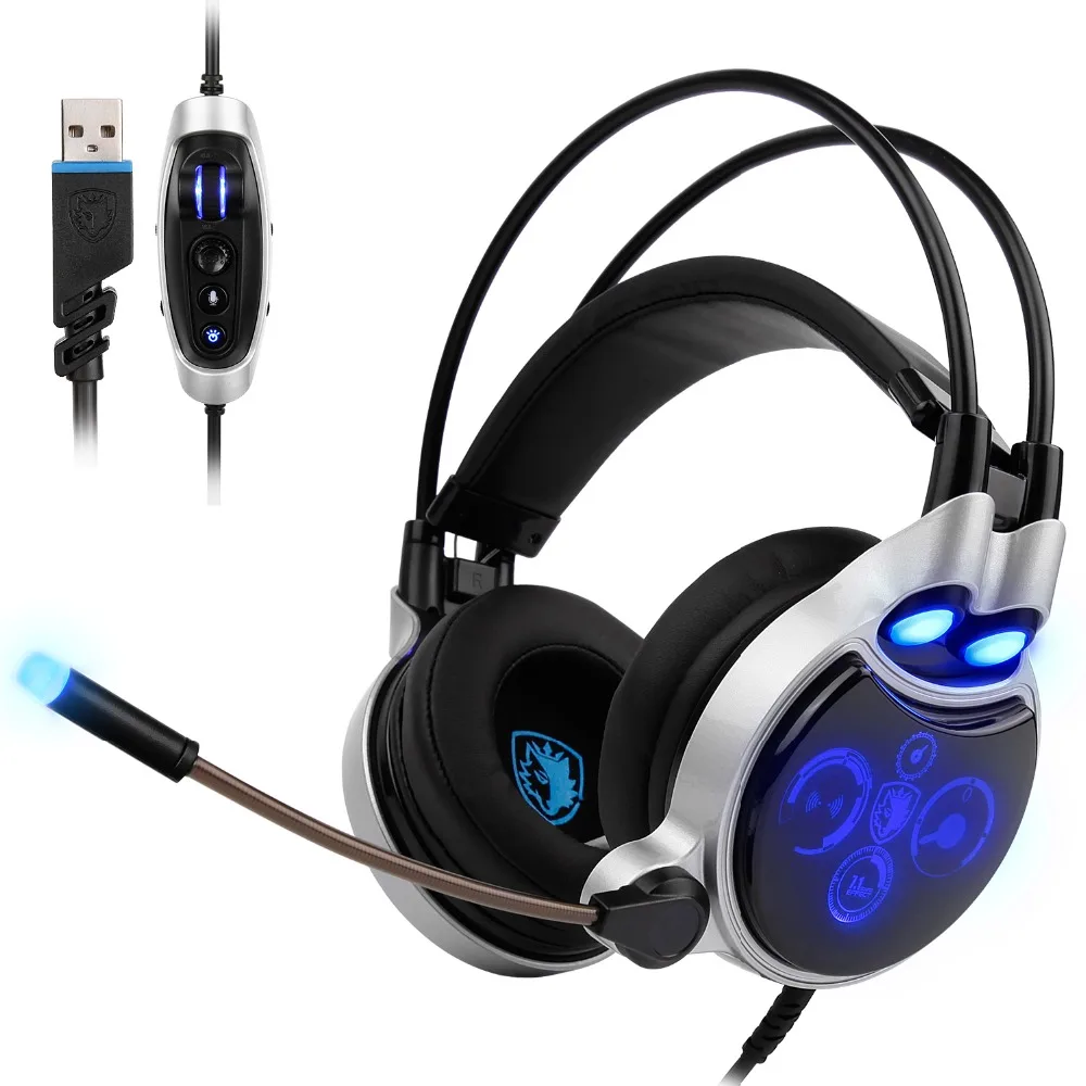 Игровая гарнитура SADES 908 с USB разъемом 7 1 игровая головная повязка со