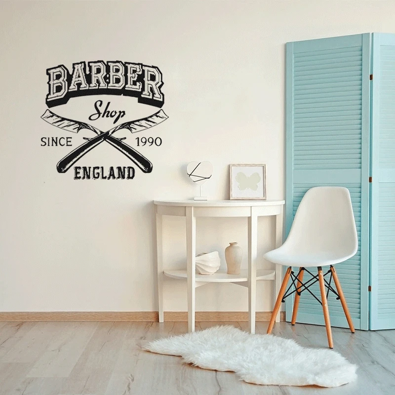 STIZZY Wall Decal Barbershop LOGO Vinyl Stickers Man Hair Salon Window Decor Removable Fashion Haircut Hairdresser DIY A280 | Дом и сад