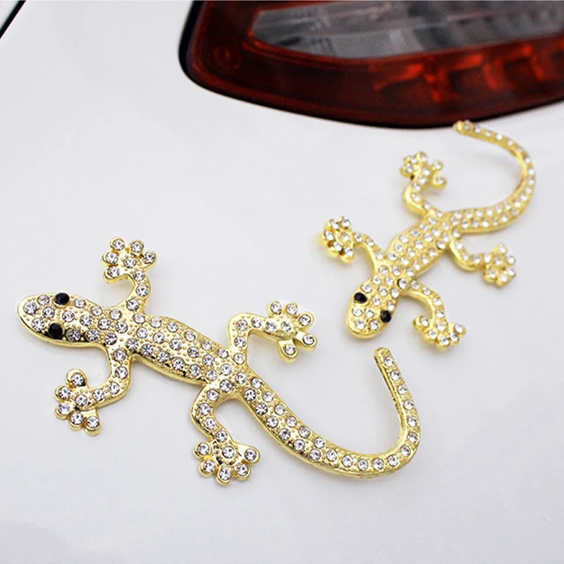 

3D Mosaic Lmitation Diamond Lizard Gecko Car Sticker Decoration Badge Emblem Car-Styling Creative Auto Sticker Accessories