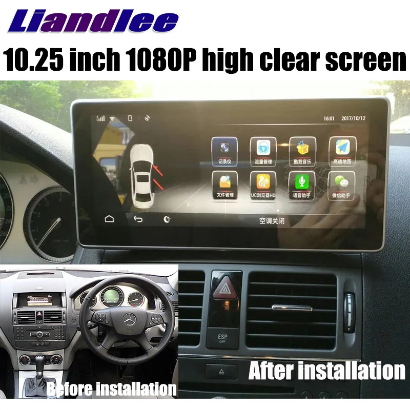 Автомобильный мультимедийный плеер Liandlee NAVI CarPlay адаптер для Mercedes Benz C Class MB W204 2007~ Автомобильный радиоэкран gps навигация