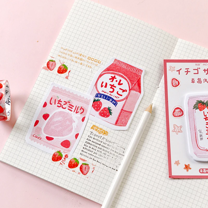 30 листов милый клубника Dirnk memo pad DIY планировщик самоклеящиеся наклейки Kawaii закрепленный блокнот школьные офисные поставки