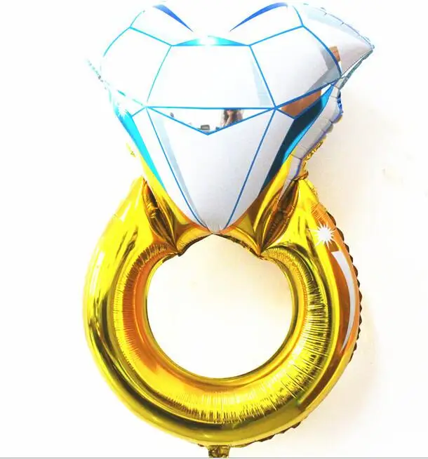 

New 30 inch Lover Wedding Marriage Balloon Diamond Balloon Bride Ring Engagement Foil Valentine Balloons Party Toys lin2469
