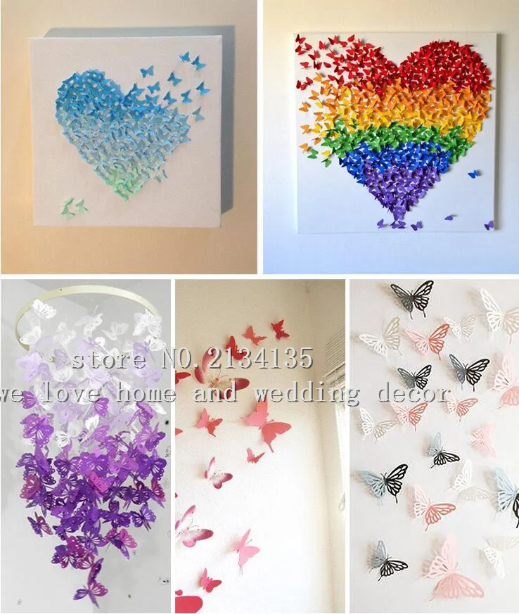 20 шт./лот свадьба трехмерное бумажные цветы бабочка украшение украсить свадебный