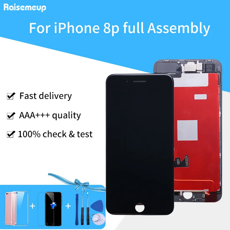 Полный комплект pantalla для iPhone 8 plus ЖК дисплей сенсорный экран в сборе сменный +